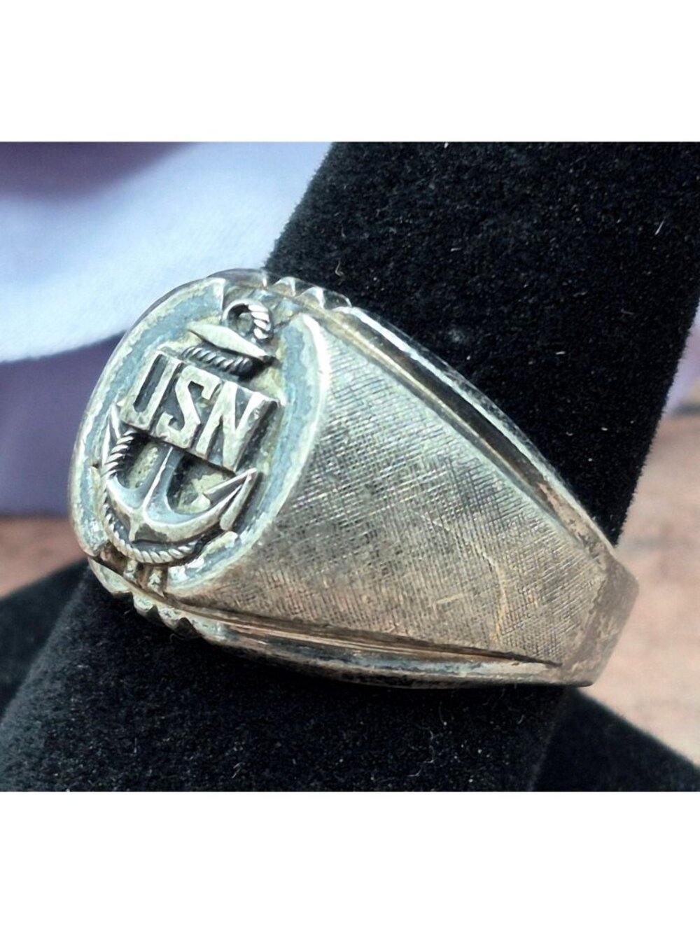 Vintage Dee Bee USN Navy Ring Sterling Silver 12.7g Size 10 Anchor Military